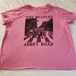 The Beatles 2024 Abbey Road Pink Tshirt With Graphics Size 2X